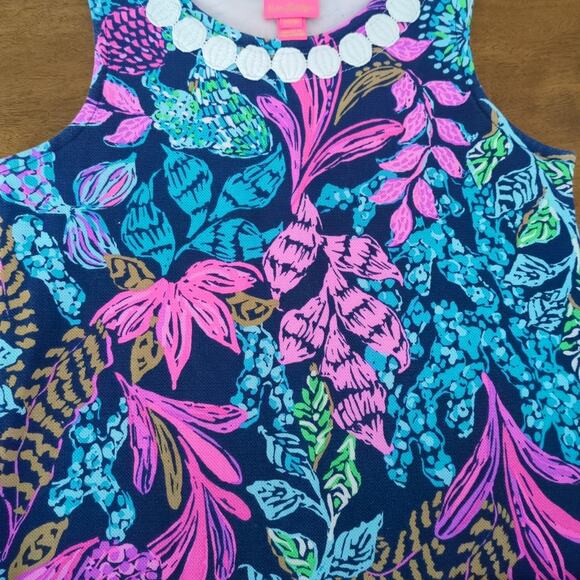 Lili Pulitzer Girls Little Lilly Knit Shift Dress CALYPSO COAST size Large 8-10 - Picture 4 of 11